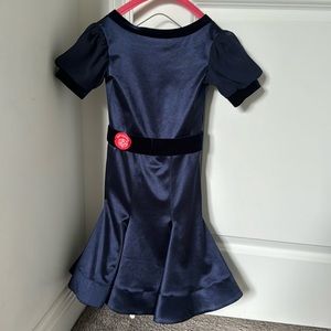 Prima Bella Navy Blue Latin Ballrroom Comp Dress. Size 6